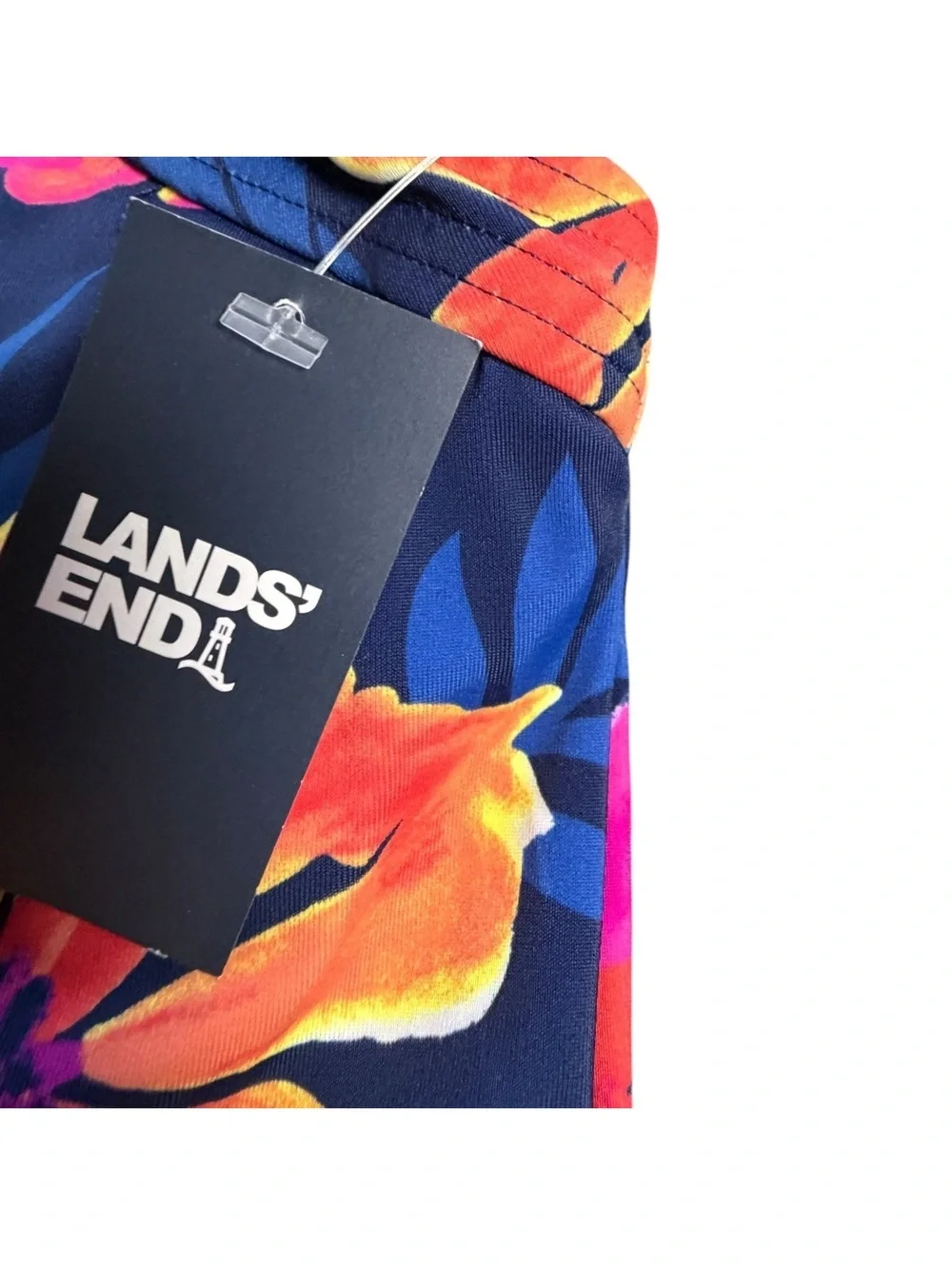 LANDS END plus size underwire floral twist front tankini swim top size 24W NWT